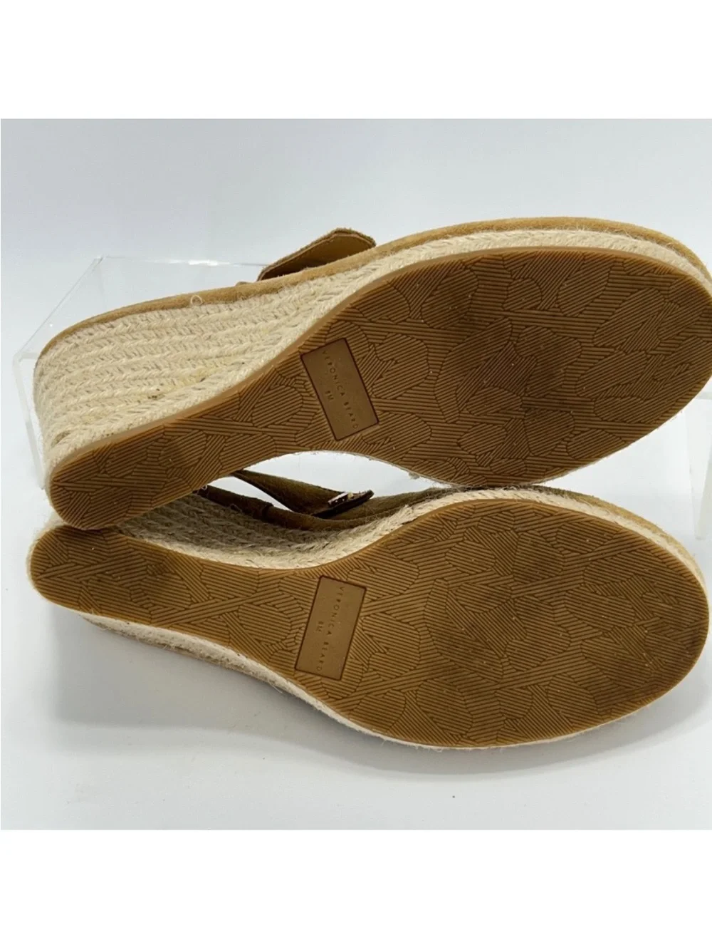 Veronica Beard Seki Tan Suede Espadrille Wedge Slingback Sandals Size 8M